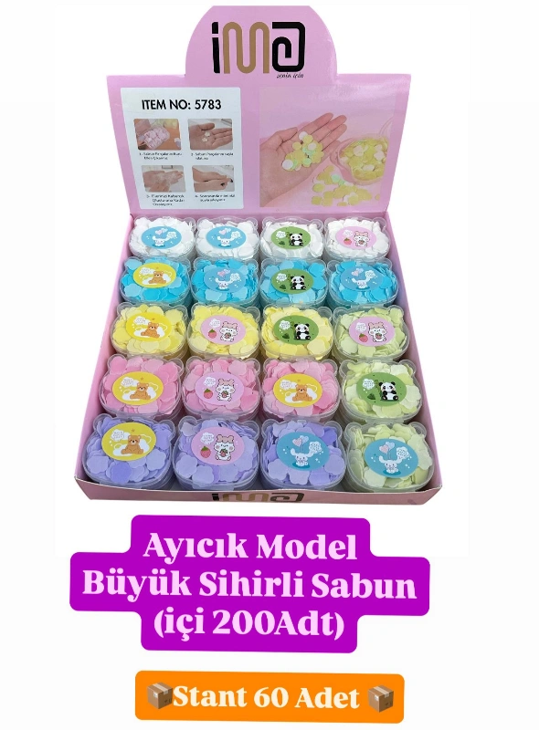 AYICIK MODEL BÜYÜK 200LÜ SİHİRLİ SABUN / STANT 60 ADET